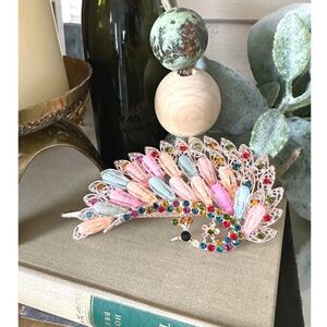 Multi colored rhinestone hair clip